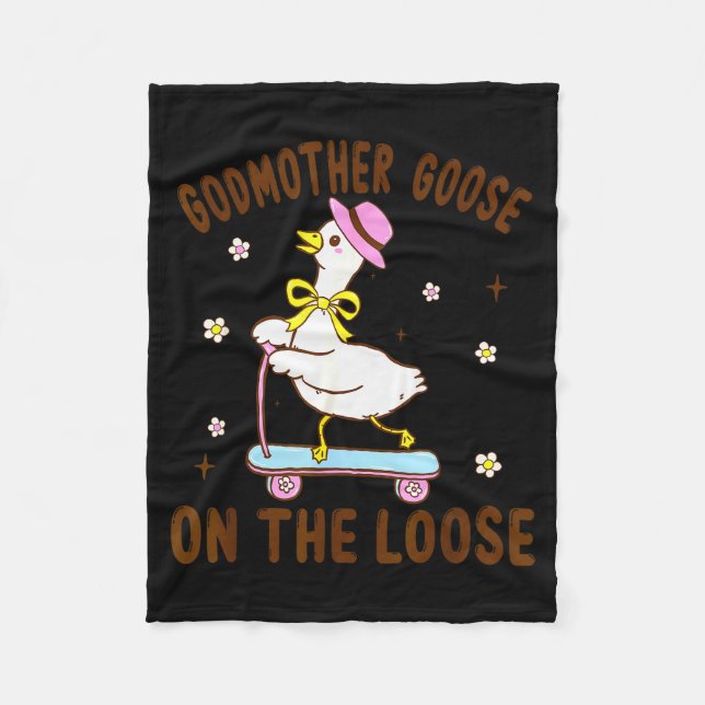 Godmother Goose On The Loose Funny Birthday Matchi Fleecedecke (Vorderseite)