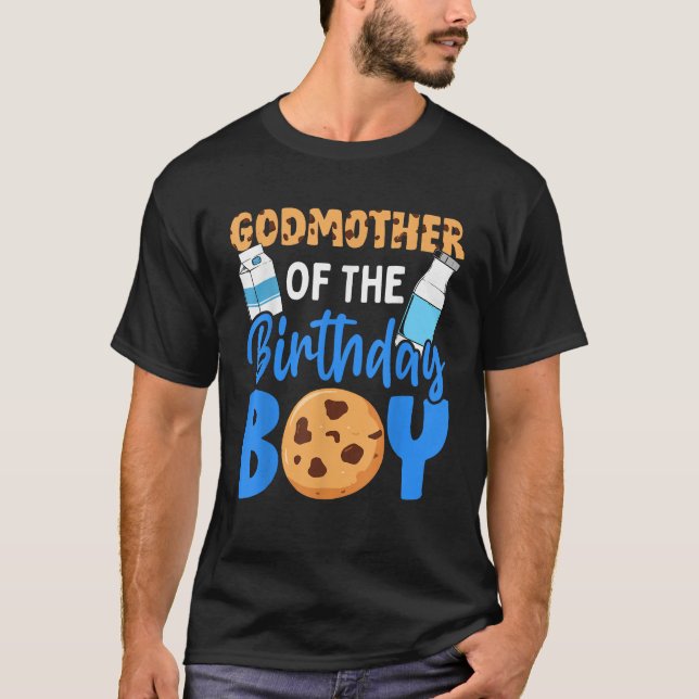 Godmother of the birthday boy Milk and Cookies 1st T-Shirt (Vorderseite)
