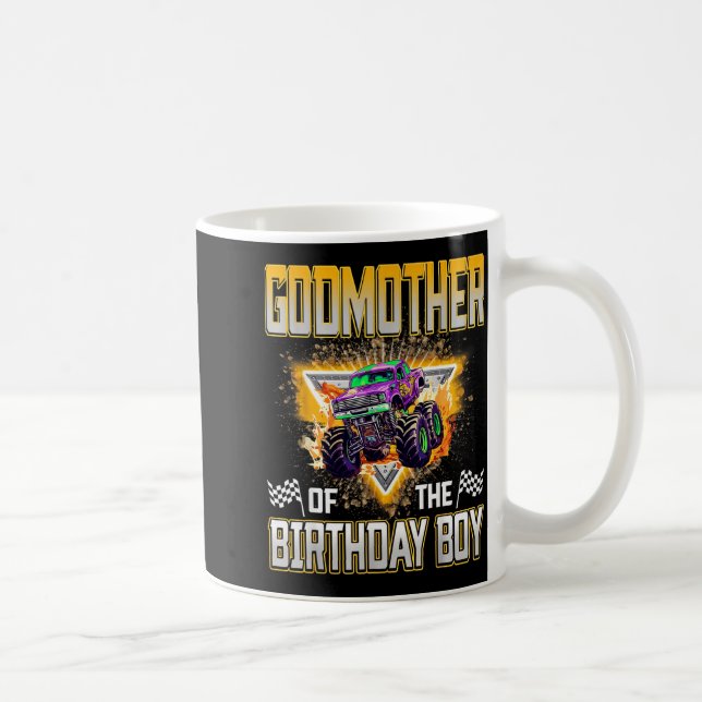 Godmother Of The Birthday Boy Monster Truck Birthd Kaffeetasse (Rechts)