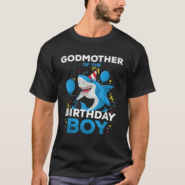 Godmother of The Birthday Boy Shark Ocean Matching T-Shirt (Vorderseite)