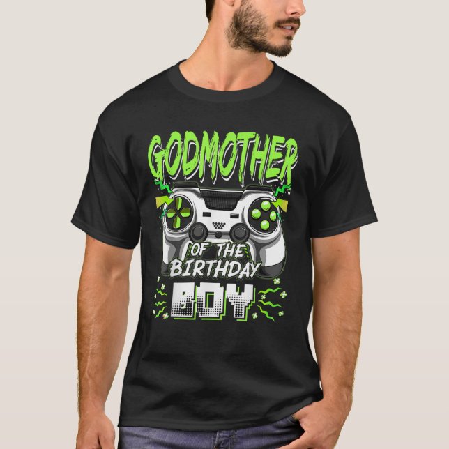 GodMother Of The Birthday Boy Video Game Bday Part T-Shirt (Vorderseite)