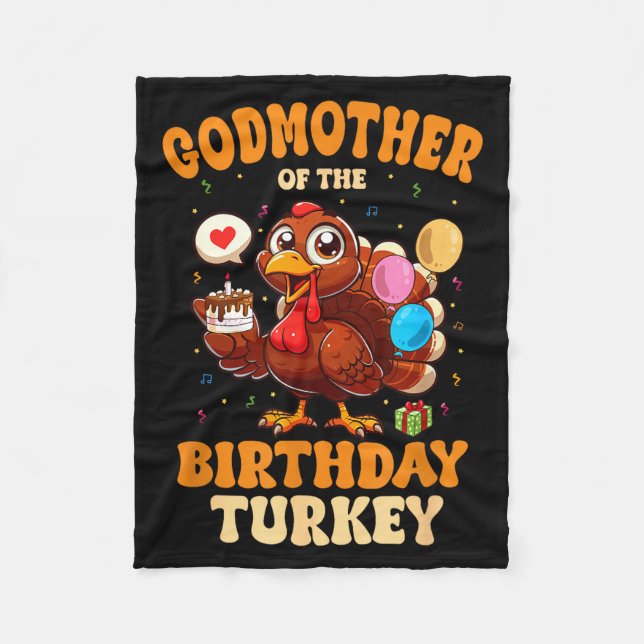 Godmother Of The Birthday Turkey Family 1st Birthd Fleecedecke (Vorderseite)