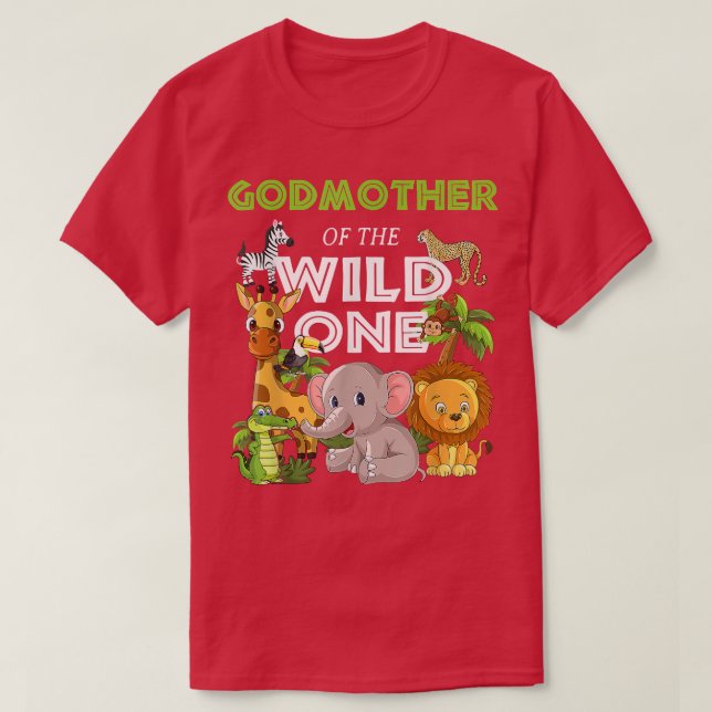 GodMother of the Wild One Zoo Birthday Safari Jung T-Shirt (Design vorne)