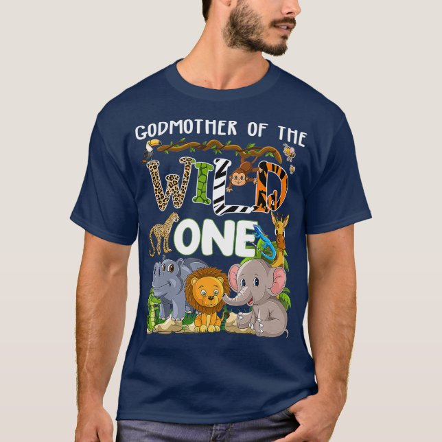 Godmother Of The Wild One Zoo Theme Birthday T-Shirt (Vorderseite)