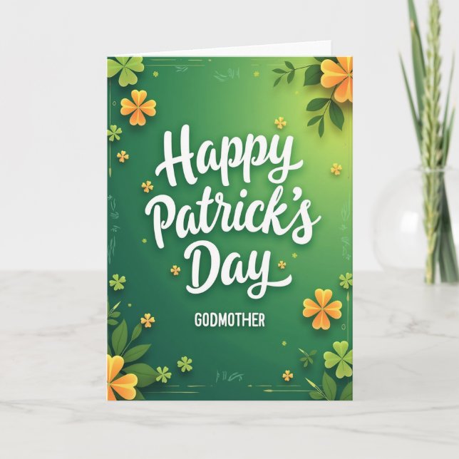 Godmother Patrick Day Green Card Karte (Vorderseite)