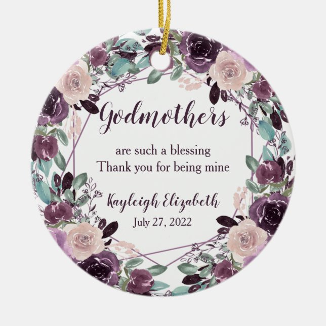 Godmothers Baptisgeschenk | Keramik Ornament (Vorne)