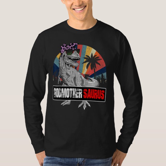 Godmothersaurus Rex Dinosaur Godmutter Saurus Fami T-Shirt (Vorderseite)