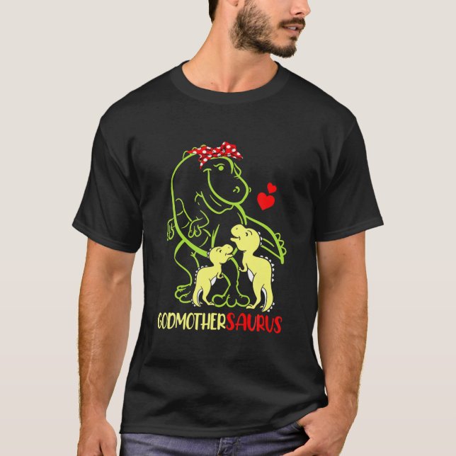 Godmothersaurus T Rex Dinosaur Godmutter Saurus Fa T-Shirt (Vorderseite)