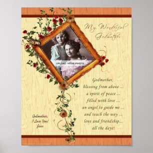Godmutter 8x10 Rose Rahmen Personalisiert drucken Poster