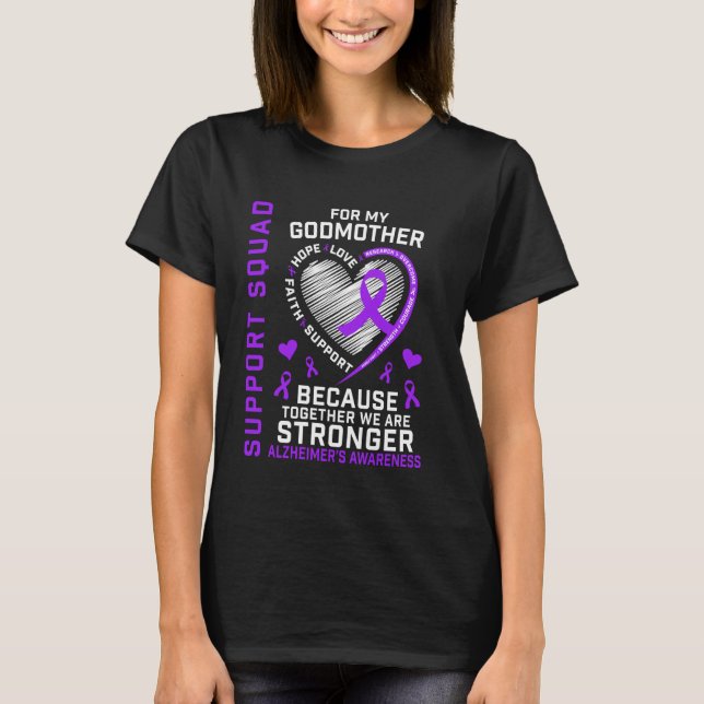 Godmutter Alzheimers Awareness Supporter Products T-Shirt (Vorderseite)