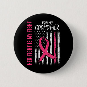 "Godmutter Breast Cancer Awareness Flag Family Fig Button