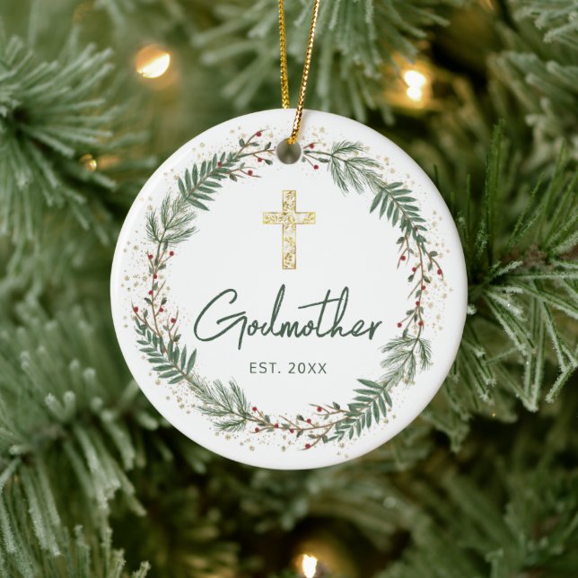 Godmutter Christmas Keramik Ornament (Baum)