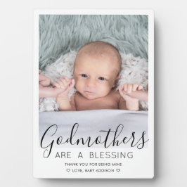 Godmutter danke Ihnen Christening oder Taufe Foto Fotoplatte
