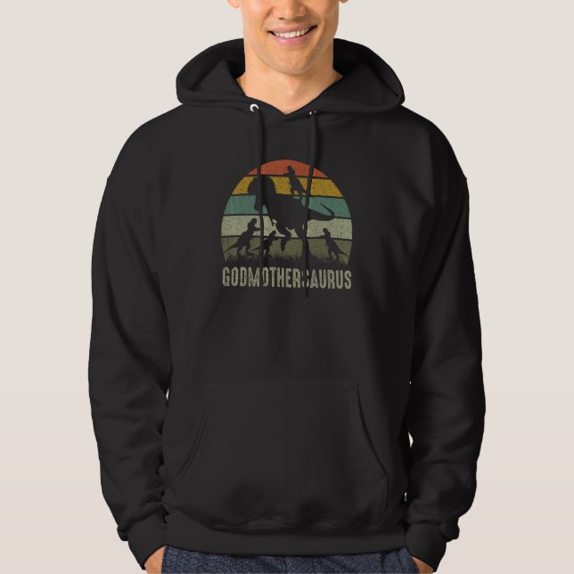 Godmutter Dinosaur T Rex Godmothersaurus 4 Kinder  Hoodie (Vorderseite)