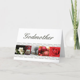 Godmutter Frohe Weihnachten rot, schwarz & weiß