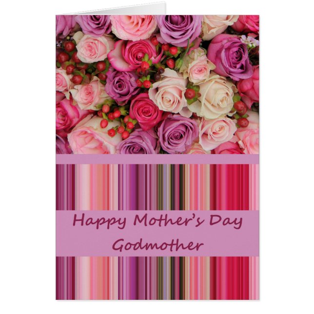 Godmutter Happy Mother's Day Rose Card (Vorne)