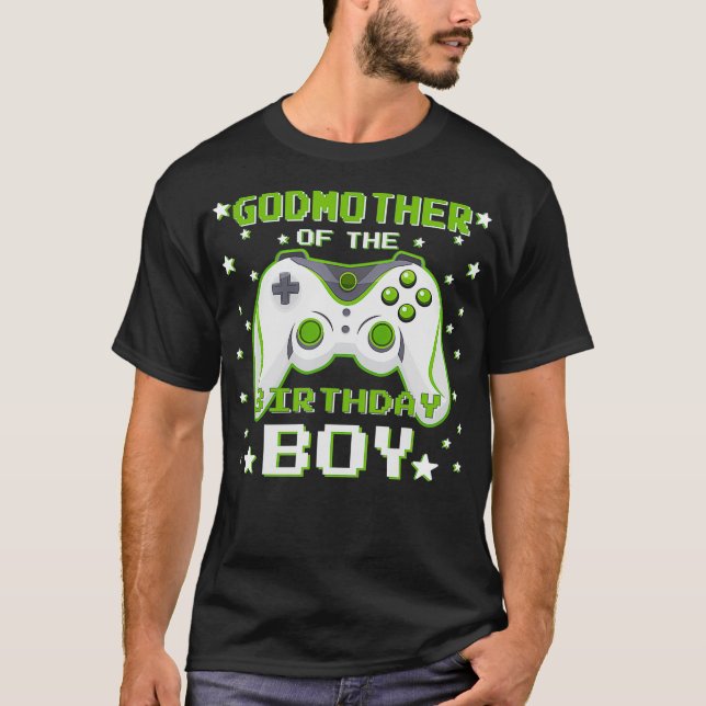 Godmutter of the Birthday Boy Gift Video Game Birt T-Shirt (Vorderseite)