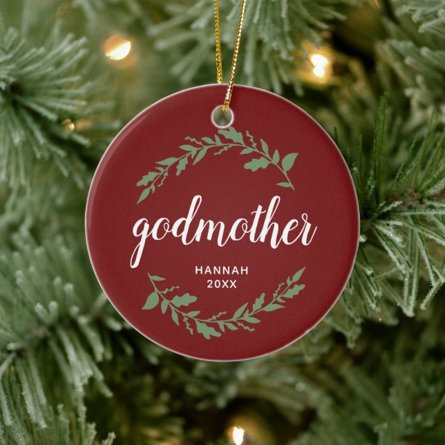 Godmutter Personalisiertes Geschenk Festivals Laur Keramik Ornament (Baum)