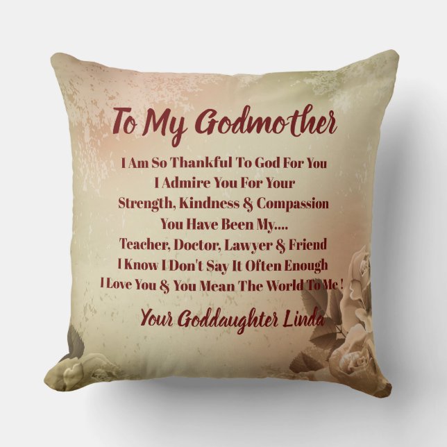 Godmutter personalize Throw Pillow Kissen (Vorderseite)