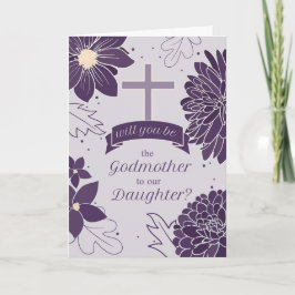 Godmutter Request for Daughter Bold Plum Botanical Karte