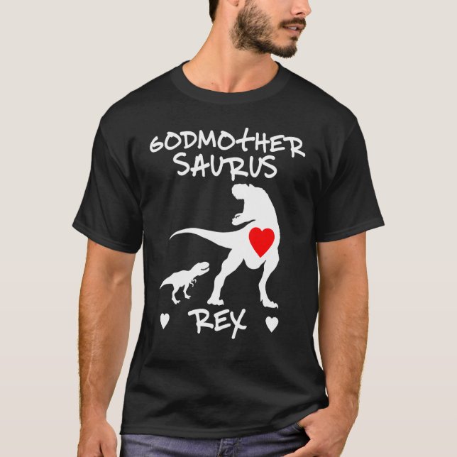 Godmutter Saurus Rex Dinosaur Muttertag T-Shirt (Vorderseite)