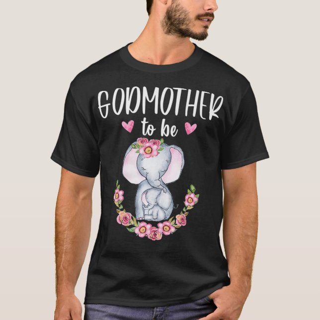 Godmutter soll Elephant Baby Showroom Floral Premi T-Shirt (Vorderseite)