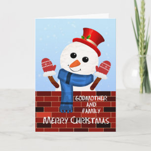 Godmutter und ihr Weihnachtsmann Feiertagskarte