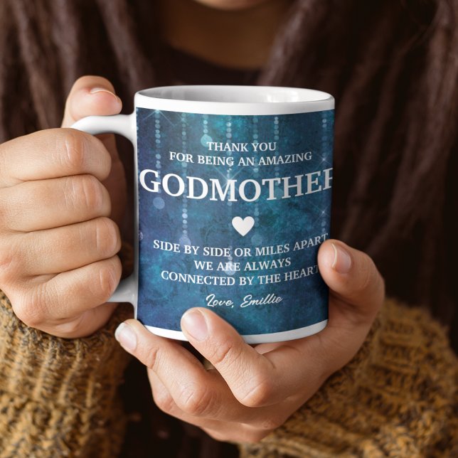 Godmutter Vielen Dank Herzlichen Dank für die Pers Kaffeetasse (Godmother Thank You Heartfelt Message Personalized Coffee Mug
)