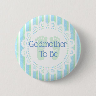 Godmutter zu Blue Green Baby Duschknopf Button
