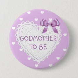 Godmutter zu lila Herzen Baby Shower Button