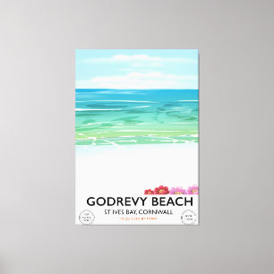 Godrevy Beach St Ives Bay, Cornwall Reiseplakat Leinwanddruck