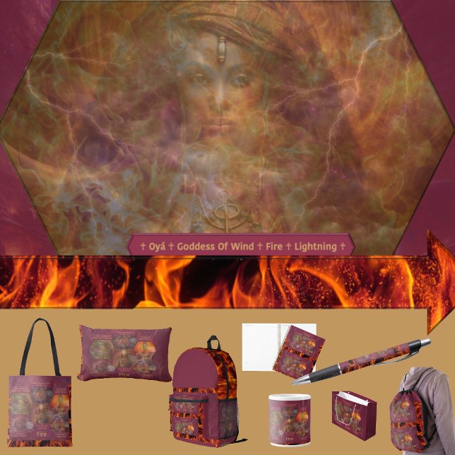 Gods and Goddess Of Fire Große Geschenktüte (Get the full “Gods + Goddesses Of Fire” collection at: https://bit.ly/OurAncestorsZazzle )