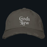 Gods Law Gray White Rustic Vintag Bestickte Baseballkappe<br><div class="desc">Personalisiert Gods Law District Threads,  Chino Twill Baseball Cap,  in nickelgrau und weiß bestickt. Inspiration Vintage Geschenkidee und Accessoires.</div>