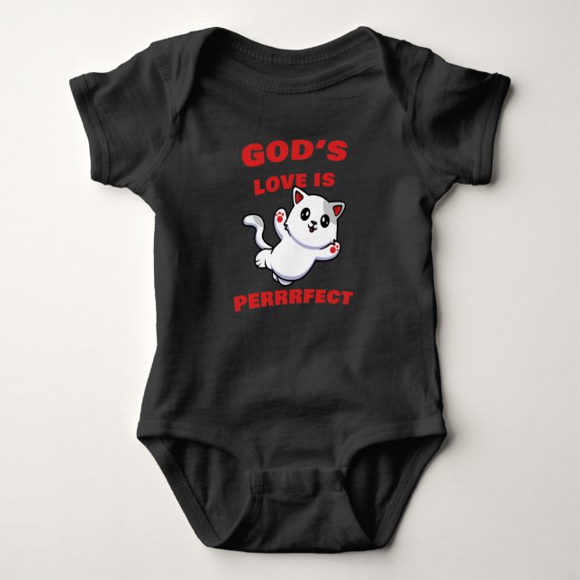 GOD's Liebe ist perfekt Kinder Erwachsene Kitten F Baby Strampler (Vorderseite)