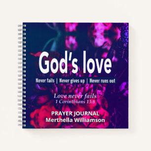 GODS LIEBE Personalisiertes Blumengebet Journal Notizbuch