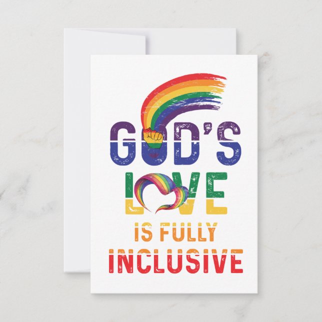 God's Love Is Fully Inclusive LGBTQ Ally Gay Pride Dankeskarte (Vorderseite)