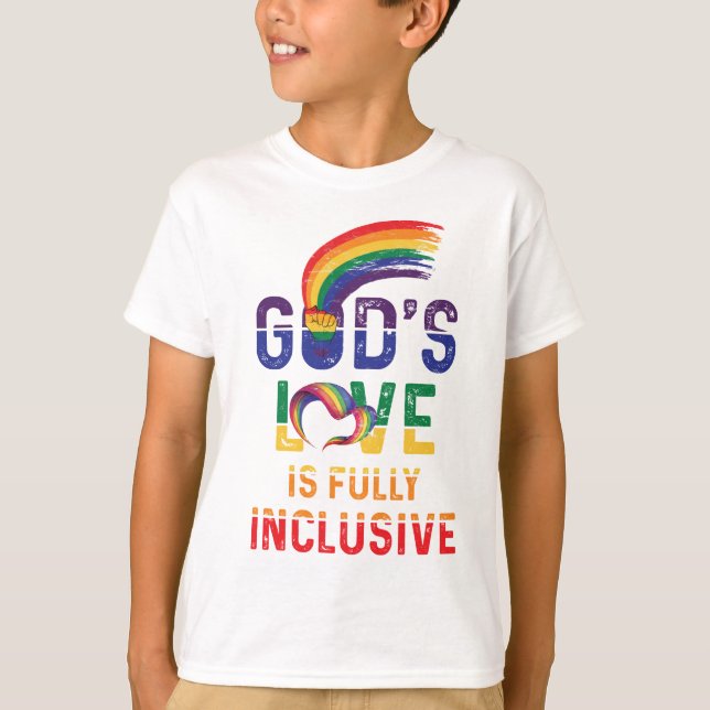 God's Love Is Fully Inclusive LGBTQ Ally Gay Pride T-Shirt (Vorderseite)