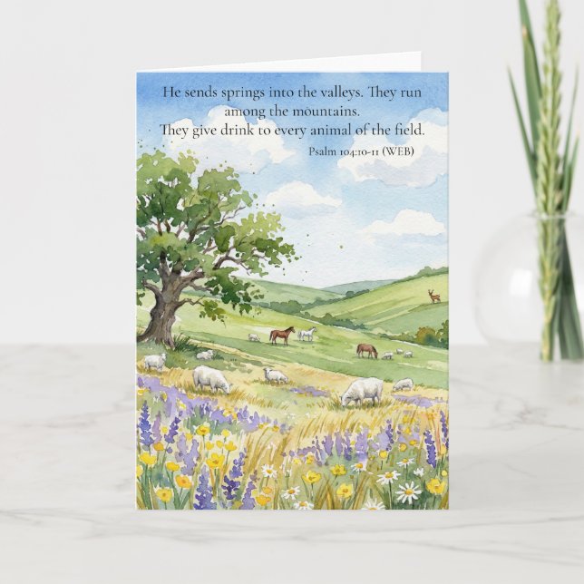 God's Provision: Psalm 104:10-11  Karte (Vorderseite)