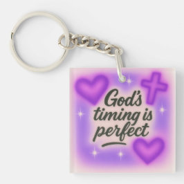 god's timing is perfect airbrush retro 90s purple  schlüsselanhänger