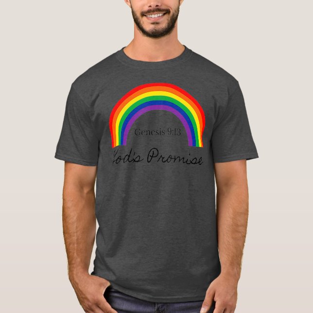 Gods Versprechen Genesis 913 Christlicher Regenbog T-Shirt (Vorderseite)