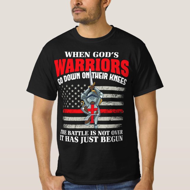 Gods Warrior Christliche US-Soldaten-Flagge Bi T-Shirt (Vorderseite)