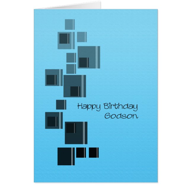Godson, Abstract Design Blue Birthday Card (Vorne)