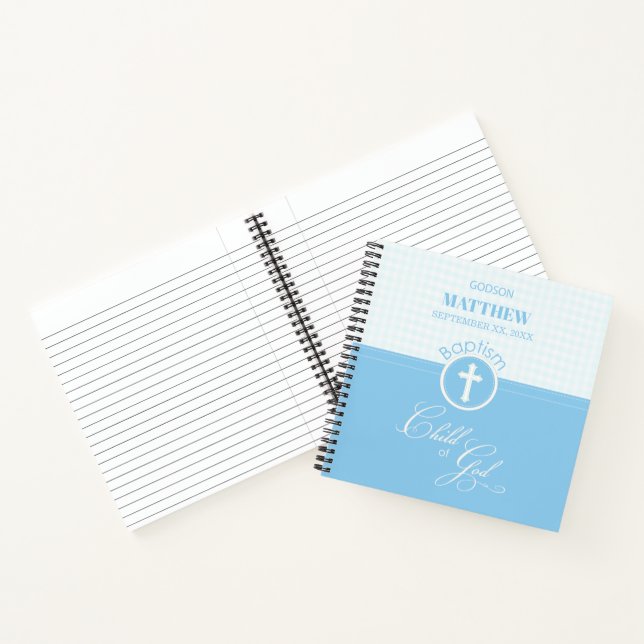 Godson Baptism Blue Child of God Personalisiert Notizbuch (Innenseite)