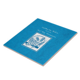 Godson First Communion, Weizen, Trauben Blau Fliese
