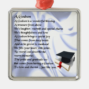 Godson Gedicht - Abschluss Design Silbernes Ornament