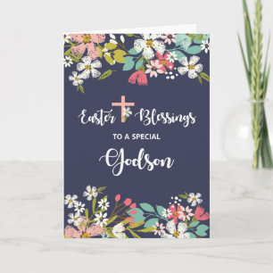 Godson-Ostersegnungen der Blume des Risen Christi Karte