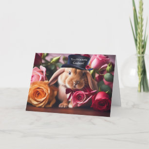 Godson Valentinstag Niedlich Bunny mit Rose Karte