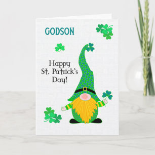 Godson's St Patrick's Fun Leprechaun Gnome Card Karte