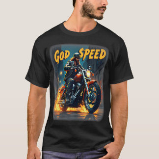 Godspeed Jesus Biker Christlich Motorrad Glauben T-Shirt
