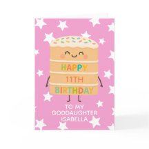 Godtochter 11. Geburtstag Niedlicher Kuchen Custom